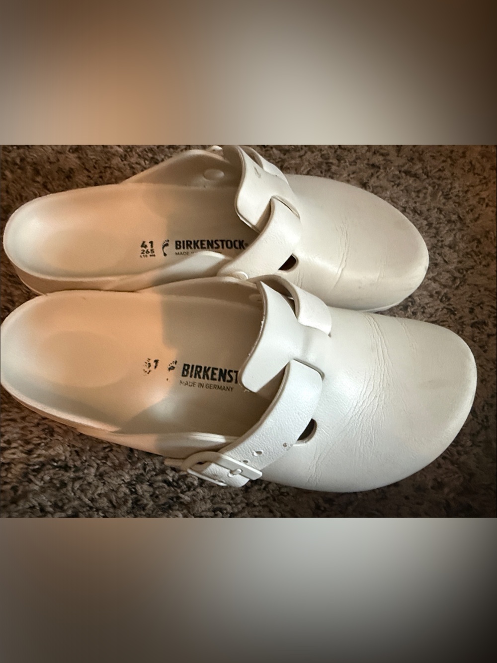 Birkenstock White Professional Clogs with Adjustable Strap
